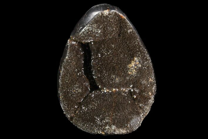 Bargain Septarian Dragon Egg Geode - Black Crystals #96027